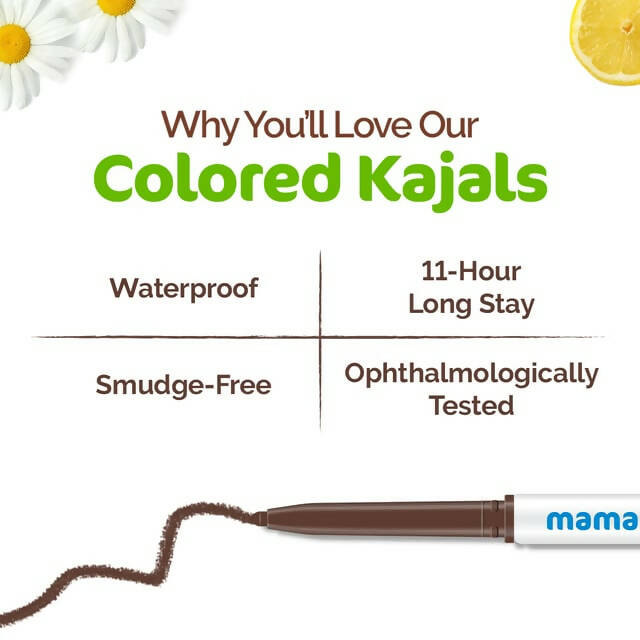 Mamaearth Long Stay Colored Kajal for 11-Hour- Woody Brown - Distacart