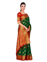 Thumbnail for Mimosa Women's Green Kanchipuram Silk Saree - Distacart