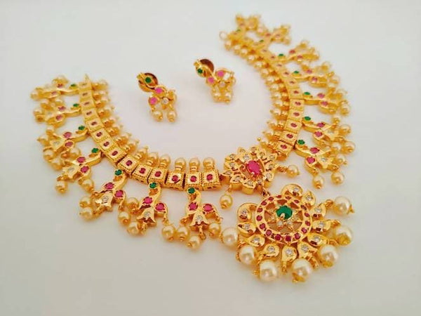 Multicolor Guttapusalu Necklace Set