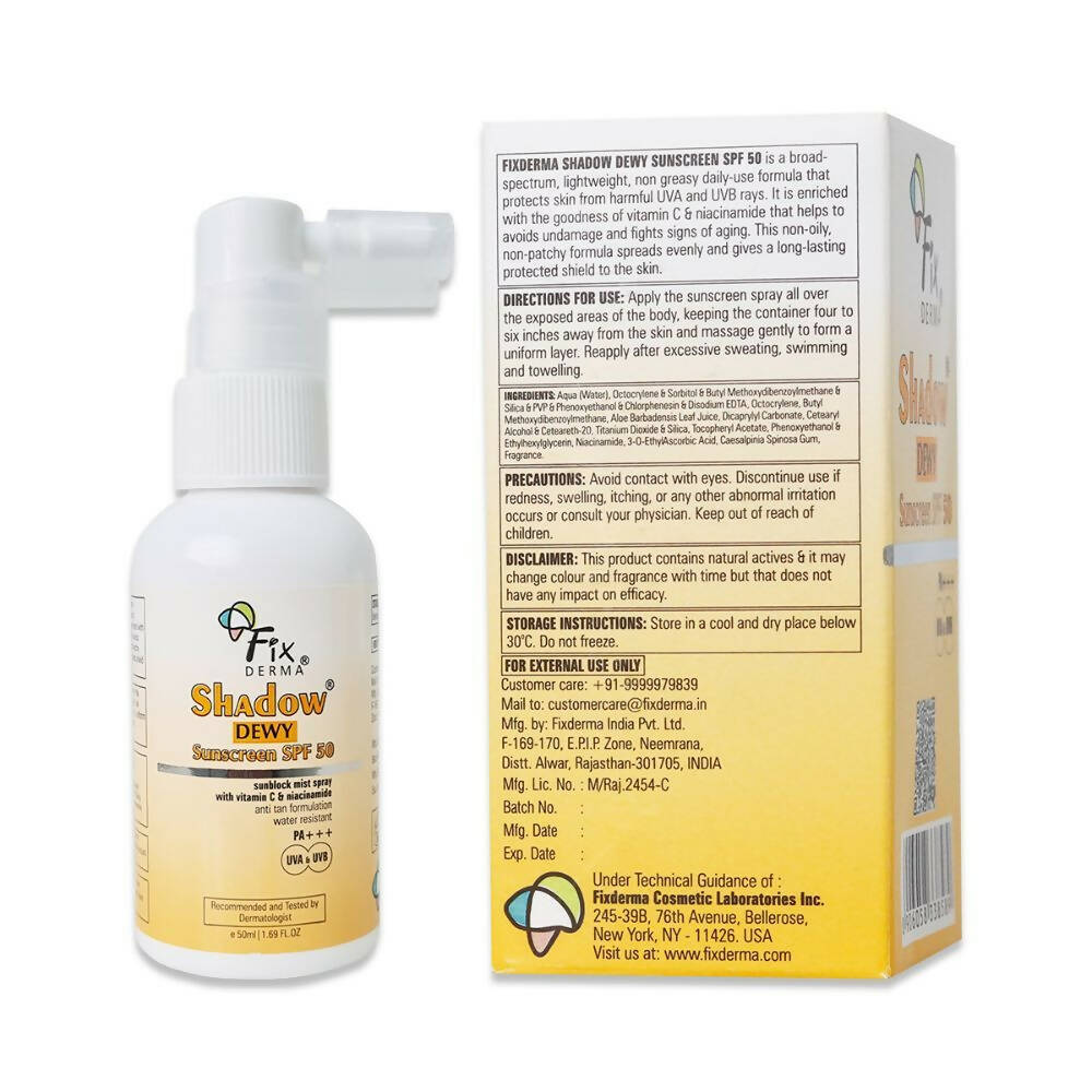 Fixderma Shadow Dewy Sunscreen SPF 50 - Distacart