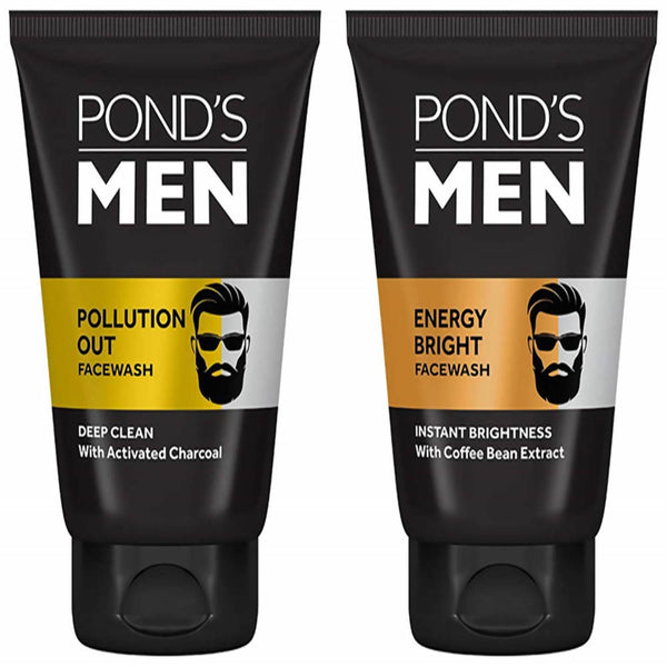 Ponds Men Pollution Out Activated Charcoal Deep Clean Face Wash And Men's Energy Bright Face Wash