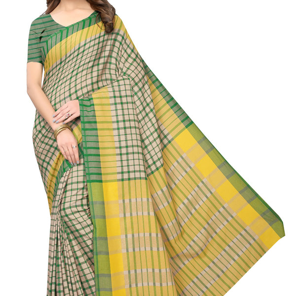 Vamika Cream Cotton Silk Weaving Saree - Distacart