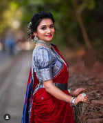Thumbnail for DEIANA'S Beautiful Golden Jari with New Design Soft Lichi Silk Saree - Red - Distacart