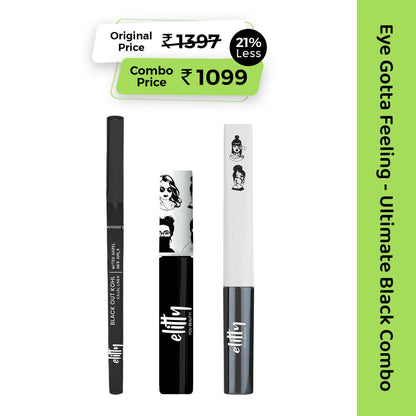 Elitty Eye Gotta Feeling Ultimate Black 3 in 1 Eyeliner, Kajal, Mascara Combo - Distacart