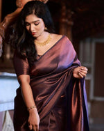 Thumbnail for DEIANA'S Beautiful Golden Jari with New Design Soft Lichi Silk Saree - Purple - Distacart