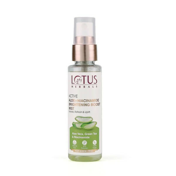 Lotus Herbals Active Aloe + Niacinamide Brightening Boost Mist - Distacart