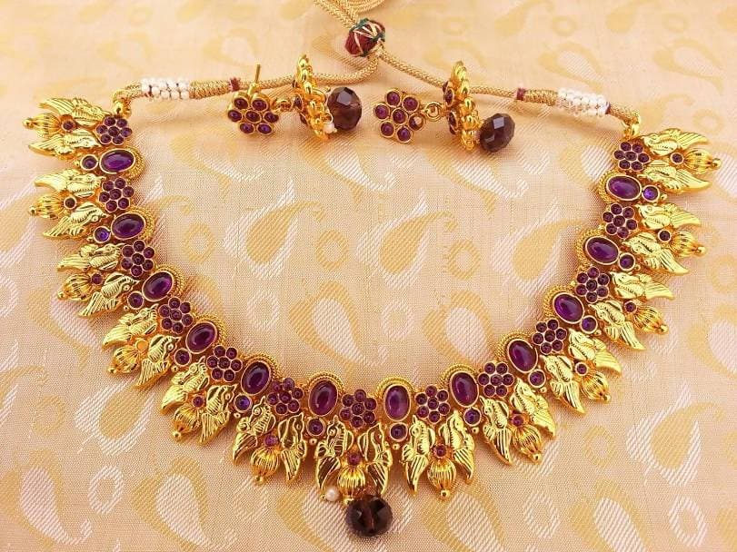 Kemp Peacock Purple Necklace Set