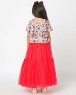 Thumbnail for Lil Drama Girls Choli With Ghaghra Set - Red - Distacart