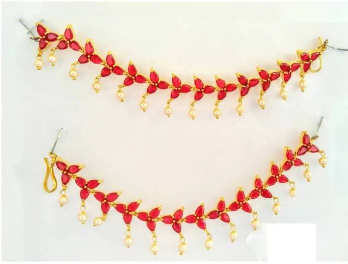 Bridal Ruby Earside chain Pair