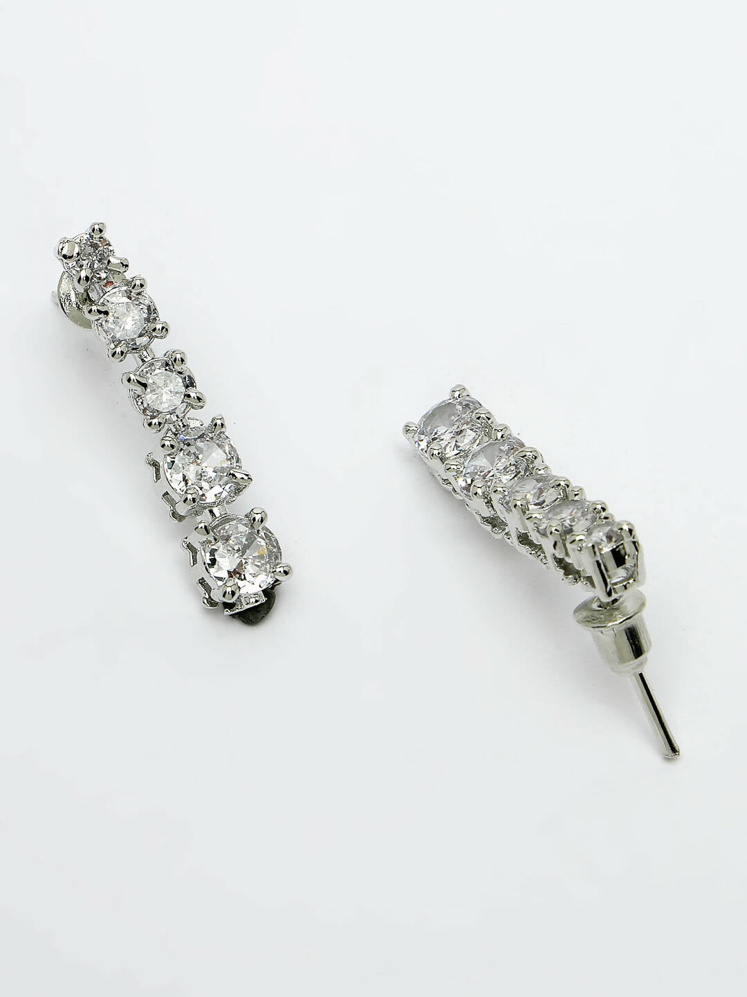 NVR Women Silver Plated Cz Stone Handcrafted Jewellery Set - Distacart