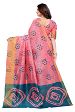 Thumbnail for Vamika Ethnic Fire Rama Jari Border Linen Saree - Distacart