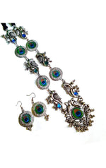 Thumbnail for Mominos Fashion Silver-Plated Peacock Design Necklace Set Mangalsutra - Distacart