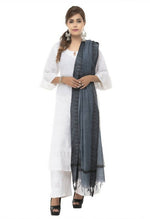 Thumbnail for Mominos Fashion Moeza Cotton Black Temple Border Gray Dupatta - Distacart