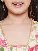 Thumbnail for Cream Multi Printed Kurta With Sharara for Kids - Bhama - Distacart