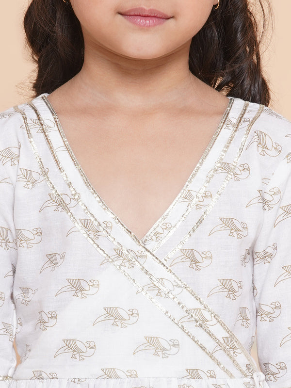Girls Brid Printed Kurta With Sharara for Kids - Bhama - Distacart