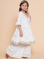 Thumbnail for Girls Brid Printed Kurta With Sharara for Kids - Bhama - Distacart
