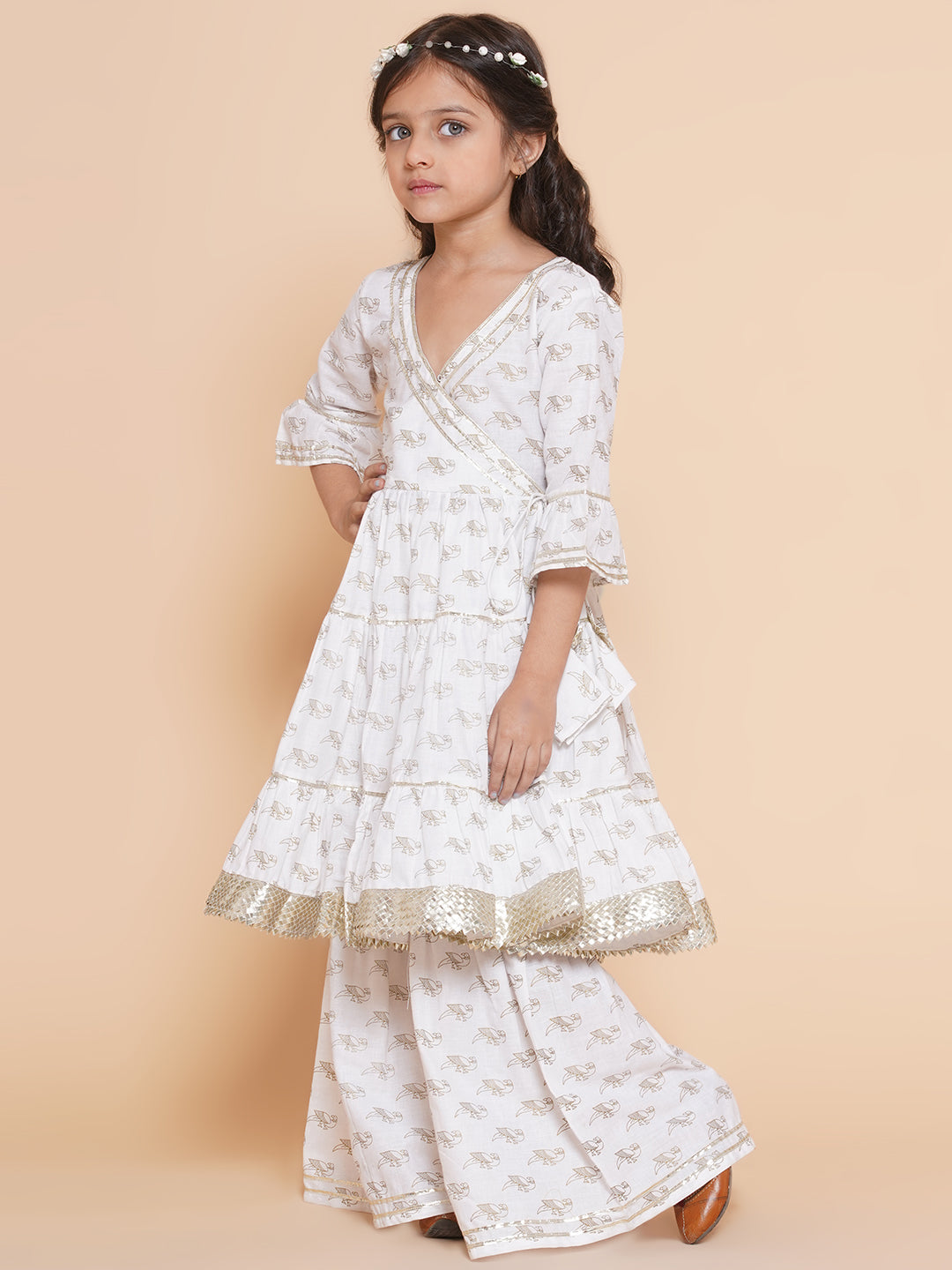Girls Brid Printed Kurta With Sharara for Kids - Bhama - Distacart