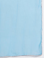 Thumbnail for Girls blue Bandhani Printed Angrakha Gotta Patti Kurta With Sharara With Dupatta for Kids - Bhama - Distacart