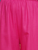 Thumbnail for Girls pink Floral Printed Angrakha Gotta Patti Kurta With Sharara for Kids - Bhama - Distacart