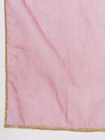 Thumbnail for Girls Maroon Ethnic Motifs Printed Angrakha Cotton Kurta With Trouser & Dupatta for Kids - Bhama - Distacart