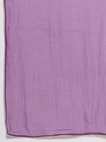 Thumbnail for Girls Purple Ethnic Motifs foil Printed Angrakha Kurta with Trouser & Dupatta for Kids - Bhama - Distacart