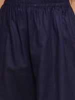 Thumbnail for Girls Navy Blue Angrakha Kurta with Palazzos for Kids - Bhama - Distacart
