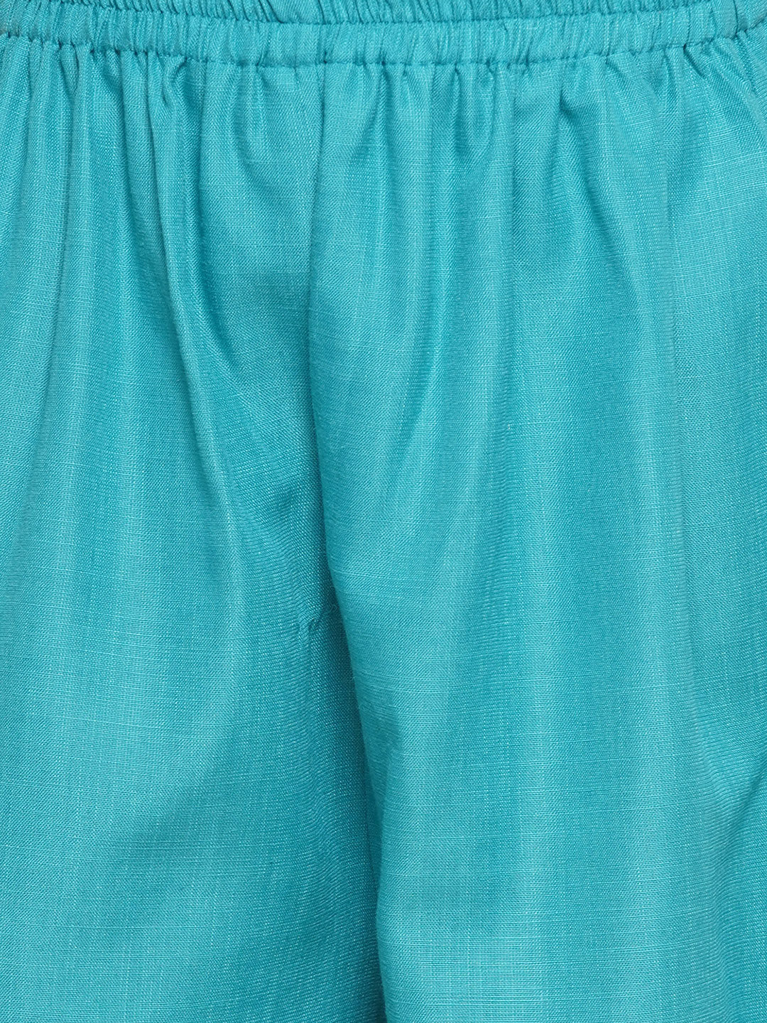 Girls Sea Green Angrakha Kurta With Palazzos for Kids - Bhama - Distacart