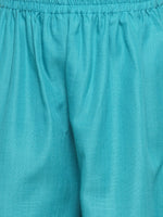 Thumbnail for Girls Sea Green Angrakha Kurta With Palazzos for Kids - Bhama - Distacart