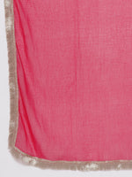 Thumbnail for Girls Blue Floral Printed Angrakha Gotta Patti Kurta Sharara set With Dupatta for Kids - Bhama - Distacart