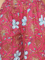 Thumbnail for Girls Peach Floral Printed Angrakha Gotta Patti Kurta & Sharara set With Dupatta for Kids - Bhama - Distacart