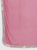 Thumbnail for Girls Peach Floral Printed Angrakha Gotta Patti Kurta & Sharara set With Dupatta for Kids - Bhama - Distacart