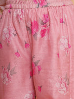 Thumbnail for Girls Pink Printed Angrakha Kurta with Sharara - Bhama - Distacart