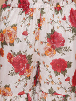 Thumbnail for Girls Off white red Printed Angrakha Kurta with Sharara for Kids - Bhama - Distacart