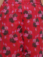 Thumbnail for Girls Red Floral Printed Kurta With Sharara - Bhama - Distacart