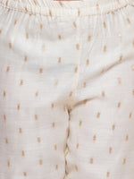 Thumbnail for Girls Off white Booti Angrakha Gotta Patti Kurta & Sharara set With Dupatta - Bhama - Distacart
