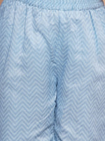 Thumbnail for Girls Blue Floral Printed Kurta With Sharara with Dupatta - Bhama - Distacart
