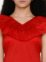 Thumbnail for Girls Red & White Printed Ready To Wear Lehenga & Blouse for Kids - Bhama - Distacart