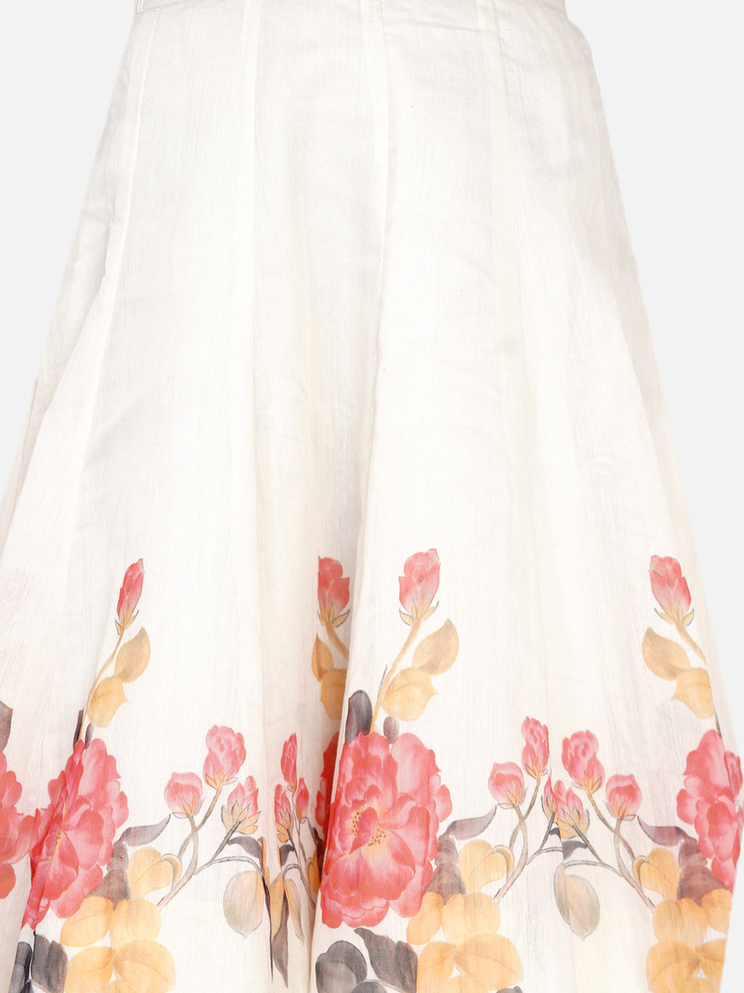 Girls Red & White Printed Ready To Wear Lehenga & Blouse for Kids - Bhama - Distacart