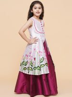 Thumbnail for Girls Printed Ready To Wear Lehenga & Kurta for Kids - Bhama - Distacart