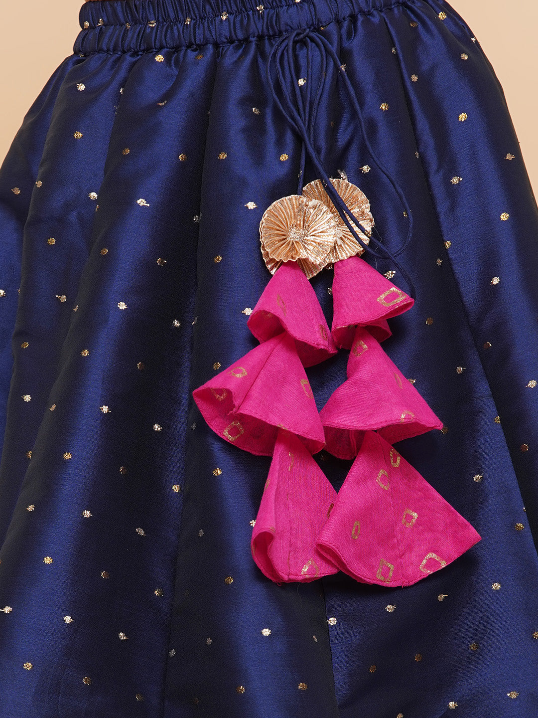 Girls Printed Foil Print Ready to Wear Lehenga & Blouse With Dupatta for Kids - Bhama - Distacart