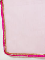 Thumbnail for Girls Green & Pink Embroidered Foil Print Ready to Wear Lehenga Choli for Kids - Bhama - Distacart