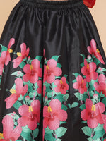 Thumbnail for Girls Red & Black Printed Ready To Wear Lehenga & Blouse for Kids - Bhama - Distacart