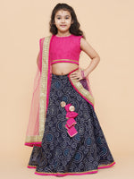 Thumbnail for Girls Ready to Wear Lehenga & Blouse With Dupatta for Kids - Bhama - Distacart