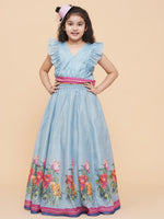 Thumbnail for Girls Printed Ready to Wear Lehenga & Blouse for Kids - Bhama - Distacart