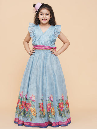 Girls Printed Ready to Wear Lehenga & Blouse for Kids - Bhama - Distacart