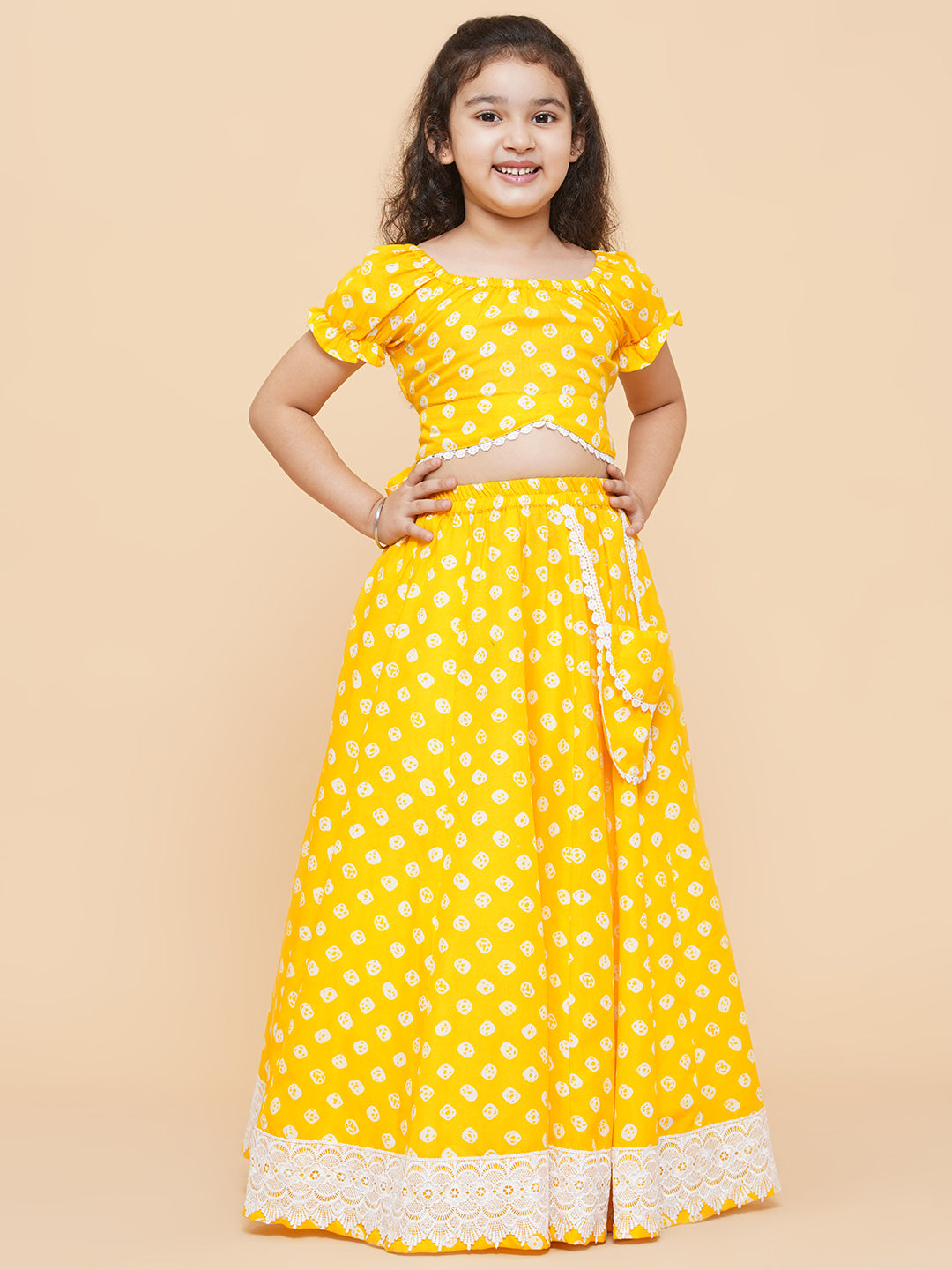 Girls Printed Ready to Wear Lehenga & Blouse for Kids - Bhama - Distacart
