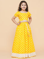 Thumbnail for Girls Printed Ready to Wear Lehenga & Blouse for Kids - Bhama - Distacart