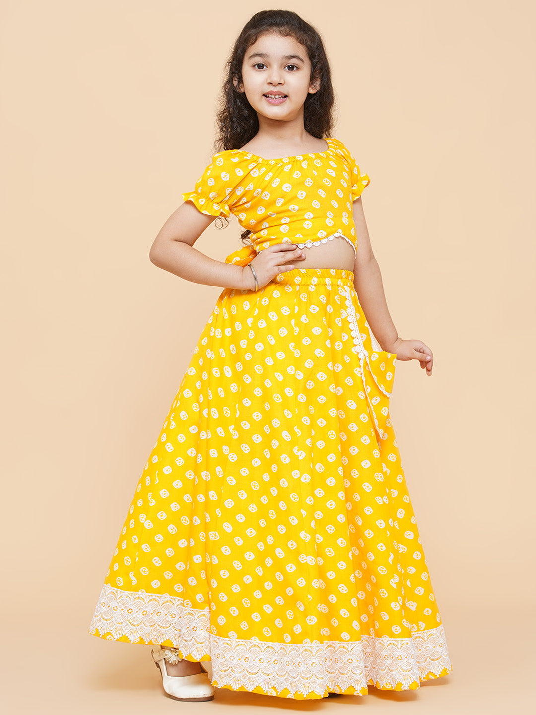 Girls Printed Ready to Wear Lehenga & Blouse for Kids - Bhama - Distacart