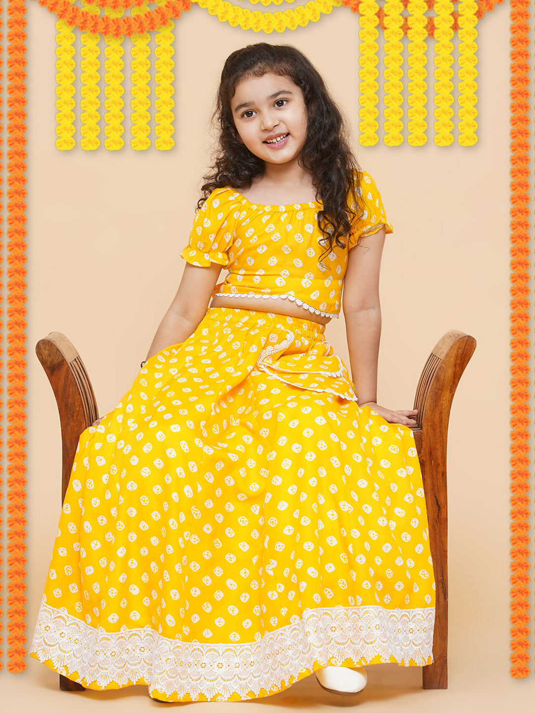 Girls Printed Ready to Wear Lehenga & Blouse for Kids - Bhama - Distacart