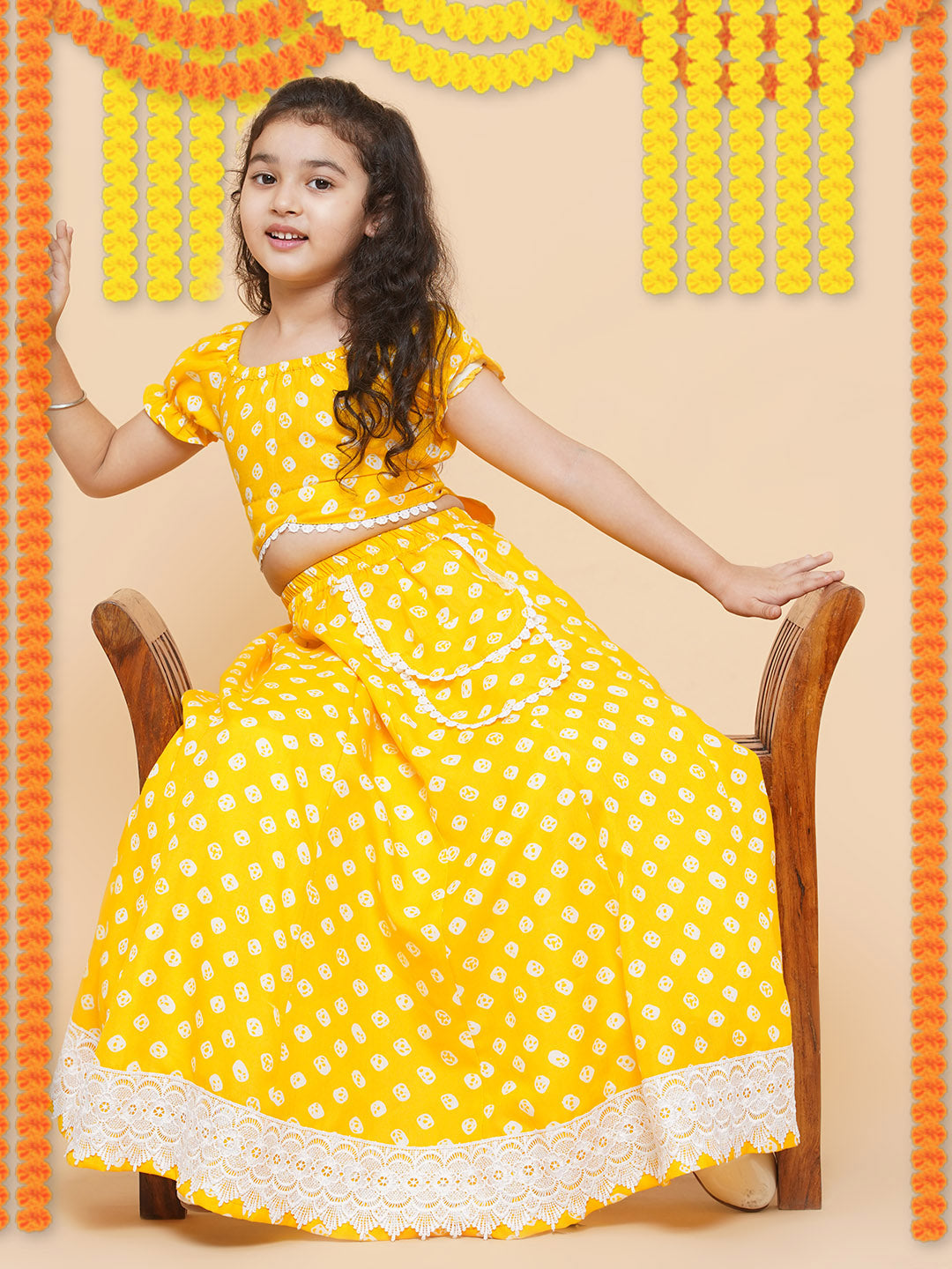 Girls Printed Ready to Wear Lehenga & Blouse for Kids - Bhama - Distacart